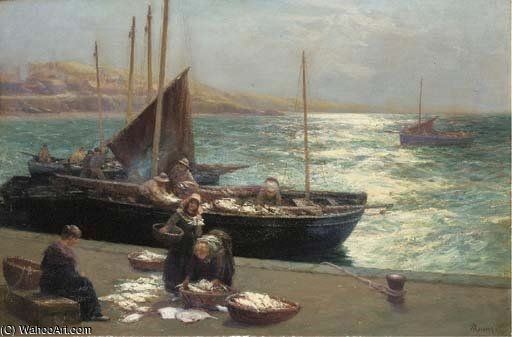 Wikioo.org - The Encyclopedia of Fine Arts - Painting, Artwork by Alexander Young - Sorting Fish, Pittenweem