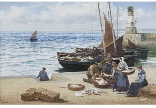 WikiOO.org - Enciklopedija likovnih umjetnosti - Slikarstvo, umjetnička djela Alexander Young - Sorting The Catch, St Monan's