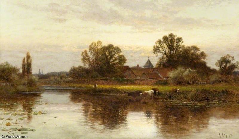 Wikioo.org - The Encyclopedia of Fine Arts - Painting, Artwork by Alfred I Glendening - Lady Place, Hurley-on-thames