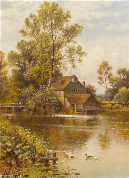 WikiOO.org - Encyclopedia of Fine Arts - Malba, Artwork Alfred I Glendening - Mill On The River