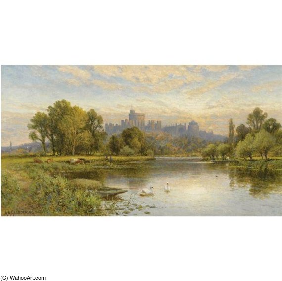 WikiOO.org - Encyclopedia of Fine Arts - Schilderen, Artwork Alfred I Glendening - The Thames At Windsor