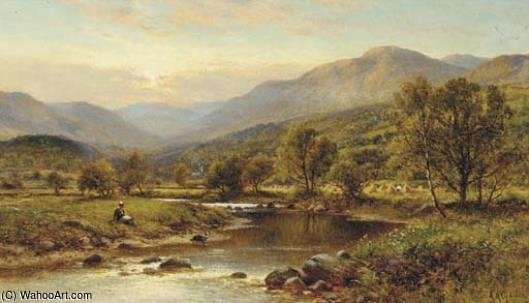 WikiOO.org - Εγκυκλοπαίδεια Καλών Τεχνών - Ζωγραφική, έργα τέχνης Alfred I Glendening - View Of Festiniog, North Wales