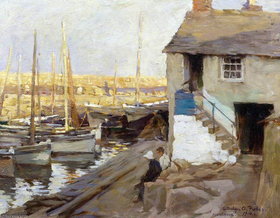Wikioo.org - The Encyclopedia of Fine Arts - Painting, Artwork by Elizabeth Adela Stanhope Forbes - Mousehole Harbour, Cornwall