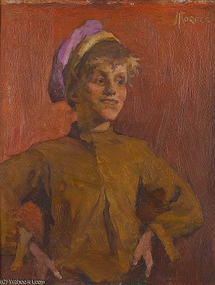 Wikioo.org - The Encyclopedia of Fine Arts - Painting, Artwork by Elizabeth Adela Stanhope Forbes - Portait Of A Young Boy