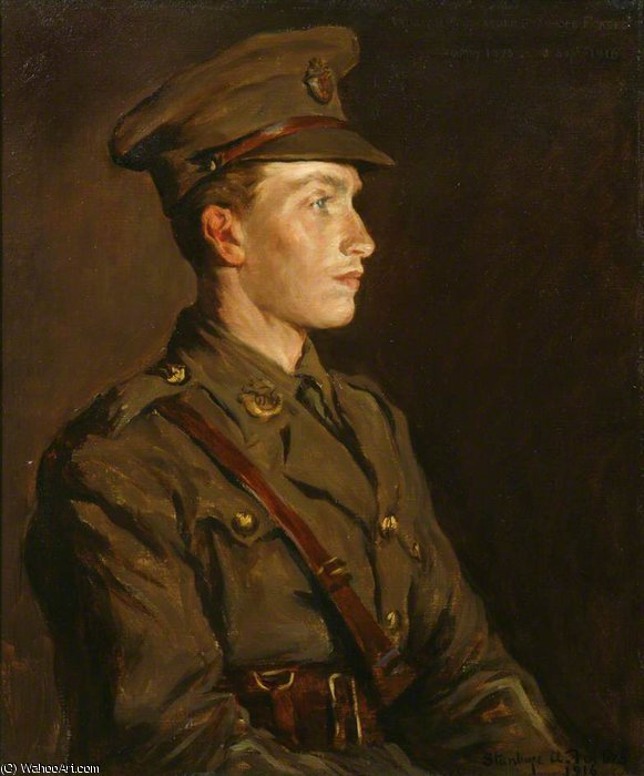 Wikioo.org - The Encyclopedia of Fine Arts - Painting, Artwork by Elizabeth Adela Stanhope Forbes - Second Lieutenant Alec Forbes, Duke Of Cornwall's Light Infantry