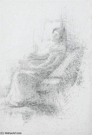 WikiOO.org – 美術百科全書 - 繪畫，作品 Elizabeth Adela Stanhope Forbes -  研究 a  坐在女人