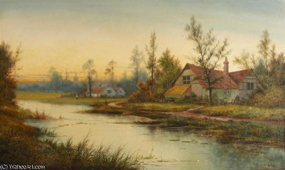 Wikioo.org – L'Encyclopédie des Beaux Arts - Peinture, Oeuvre de George Cole Senior - lever du soleil