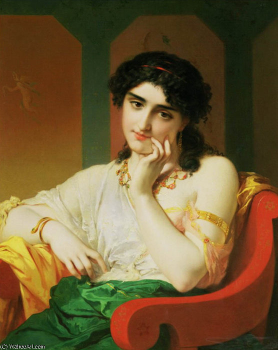 Wikioo.org - The Encyclopedia of Fine Arts - Painting, Artwork by Pierre Olivier Joseph Coomans - A Classical Beauty