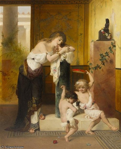 Wikioo.org - The Encyclopedia of Fine Arts - Painting, Artwork by Pierre Olivier Joseph Coomans - La Joueusse De Tambourin