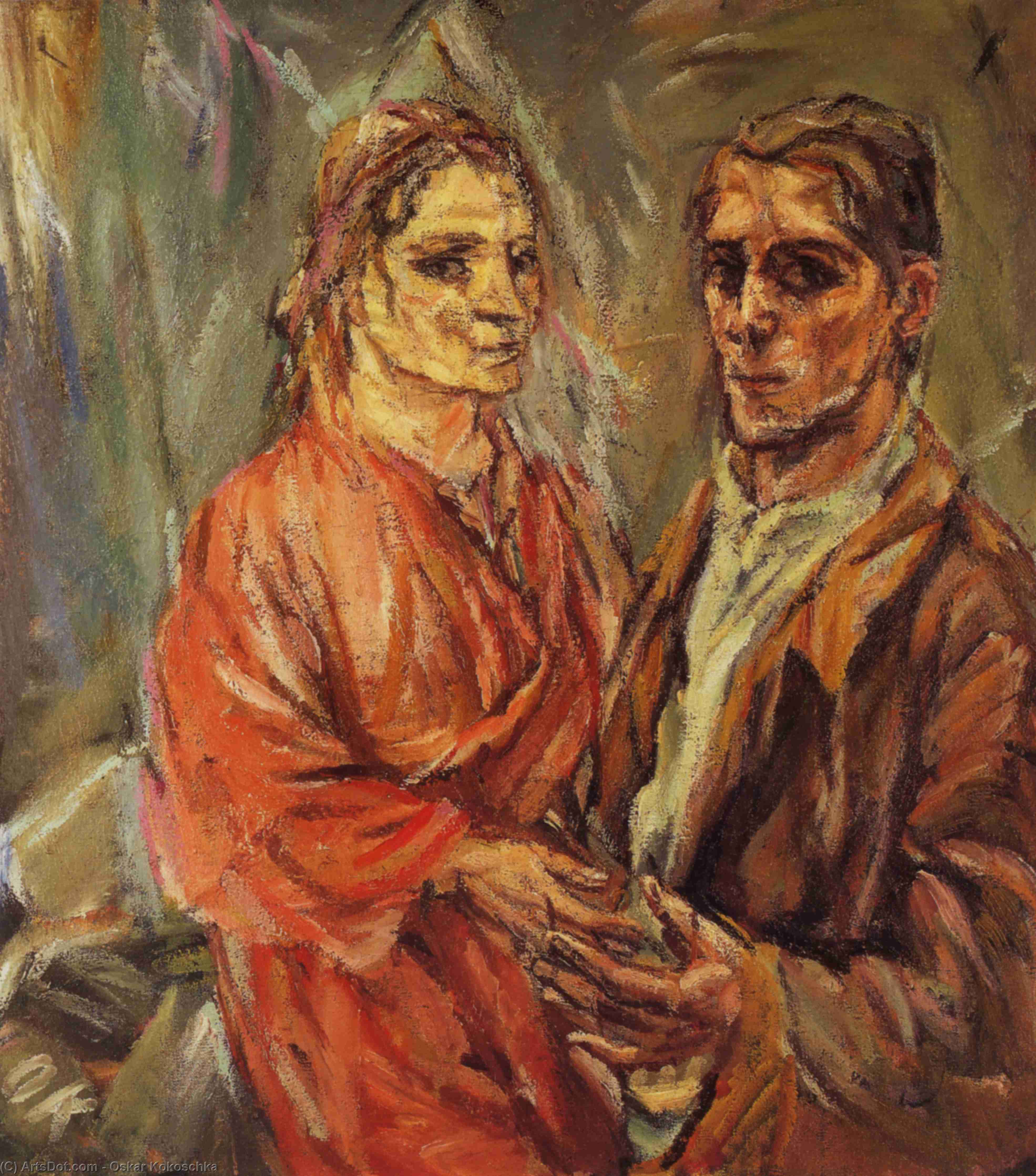 Wikioo.org - The Encyclopedia of Fine Arts - Painting, Artwork by Oskar Kokoschka - Double Portrait
