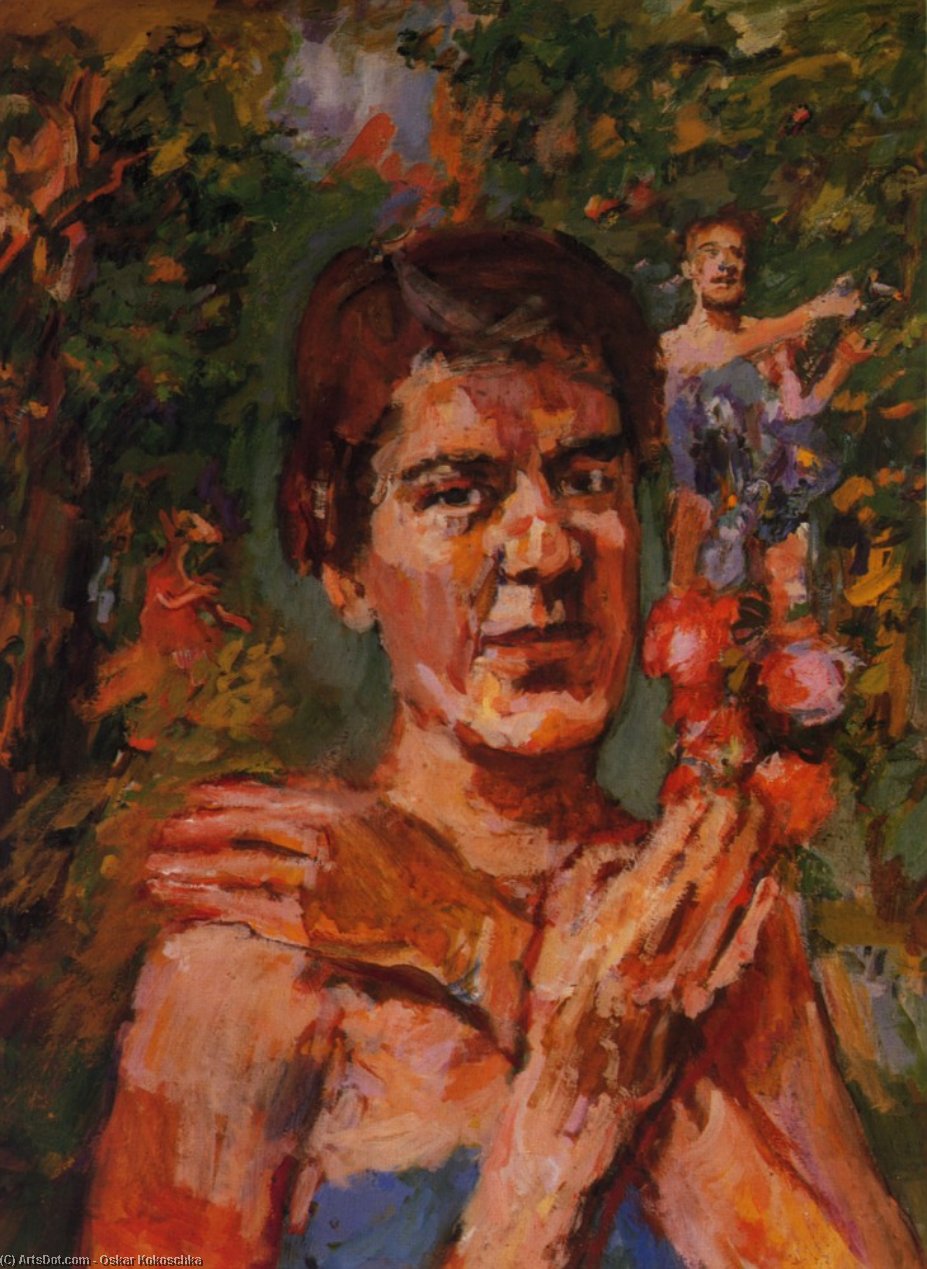 Wikioo.org - The Encyclopedia of Fine Arts - Painting, Artwork by Oskar Kokoschka - Portrait d'Olda Palkovska, Huile sur Toile,
