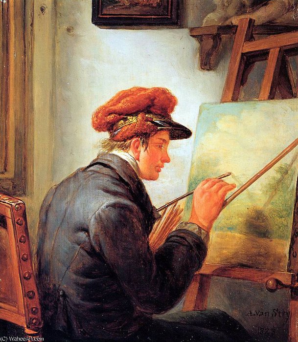 Wikioo.org – La Enciclopedia de las Bellas Artes - Pintura, Obras de arte de Abraham Van Strij - los artistas yerno  gafasoscuras