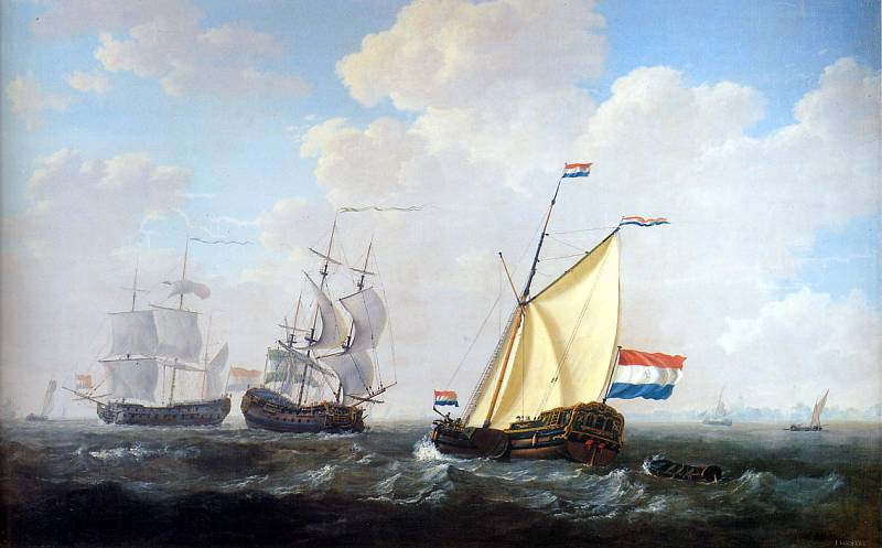 Wikioo.org - The Encyclopedia of Fine Arts - Painting, Artwork by Abraham Van Strij - Yacht of VOC Sun