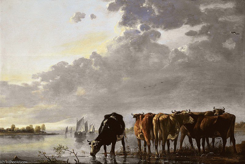 Wikioo.org - The Encyclopedia of Fine Arts - Painting, Artwork by Aelbert Jacobsz Cuyp - cows