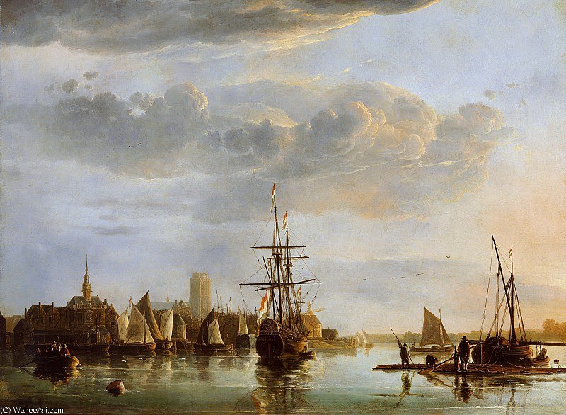 WikiOO.org - Εγκυκλοπαίδεια Καλών Τεχνών - Ζωγραφική, έργα τέχνης Aelbert Jacobsz Cuyp - View of Dordrecht