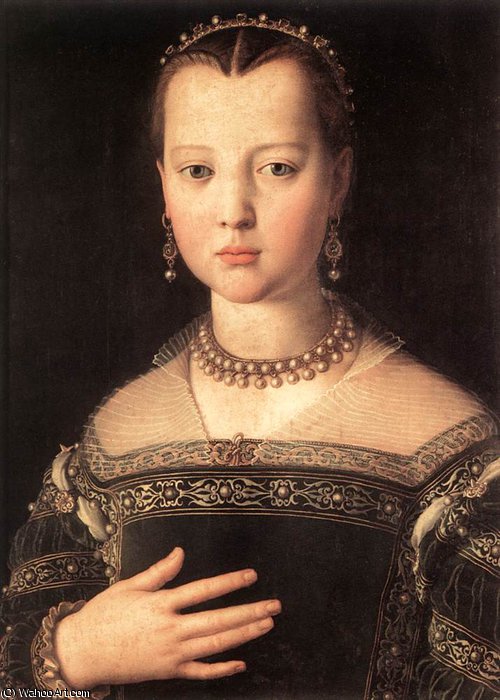 Wikioo.org - The Encyclopedia of Fine Arts - Painting, Artwork by Agnolo Bronzino - Maria de Medici