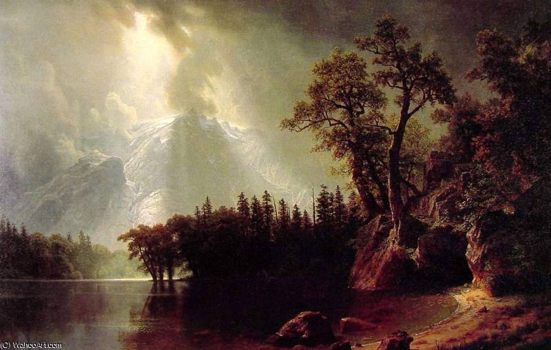 Wikioo.org - The Encyclopedia of Fine Arts - Painting, Artwork by Albert Bierstadt - Passing Storm over the Sierra Nevada