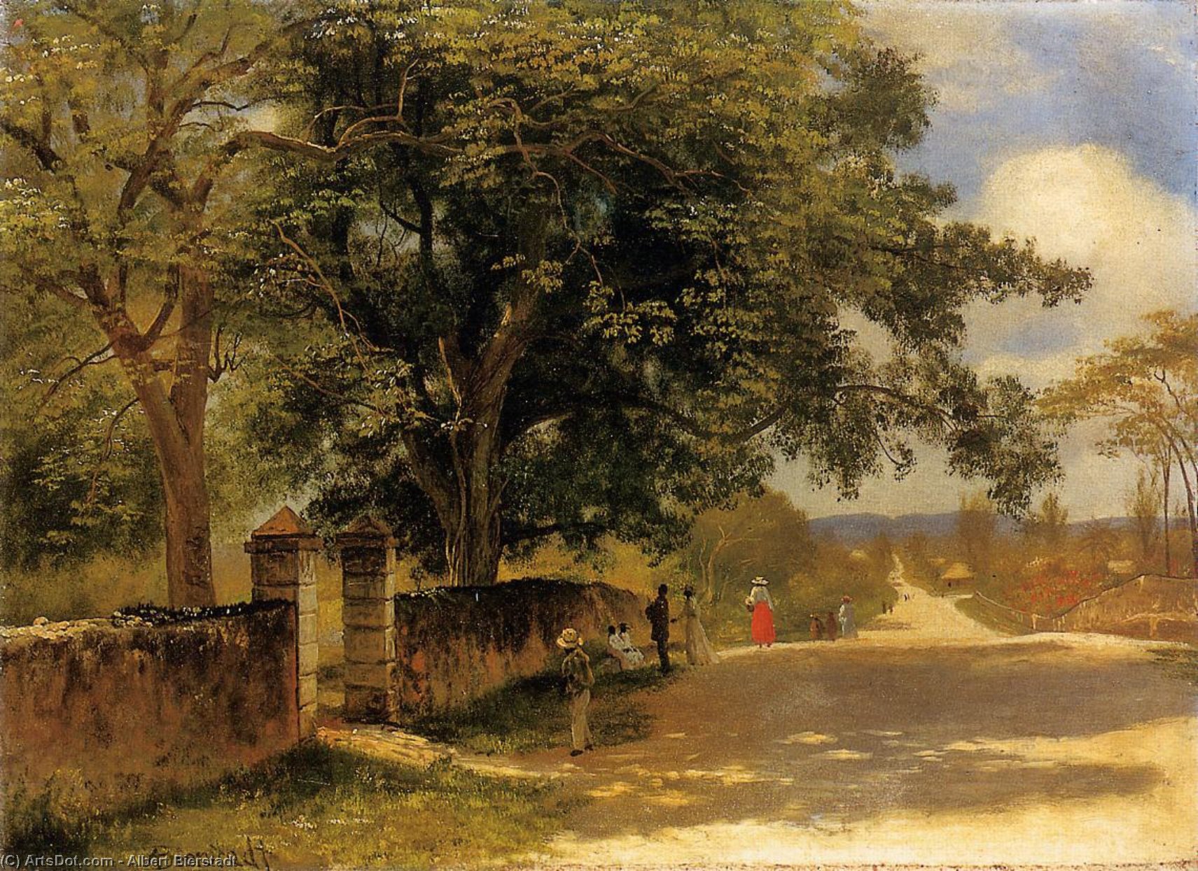 WikiOO.org - Encyclopedia of Fine Arts - Maalaus, taideteos Albert Bierstadt - Street in Nassau