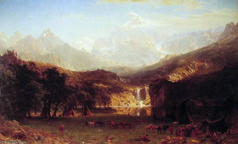 Wikioo.org - The Encyclopedia of Fine Arts - Painting, Artwork by Albert Bierstadt - the rocky mountains