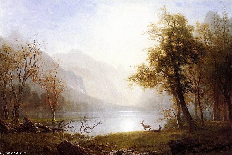 Wikioo.org - The Encyclopedia of Fine Arts - Painting, Artwork by Albert Bierstadt - Valley in Kings Canyon