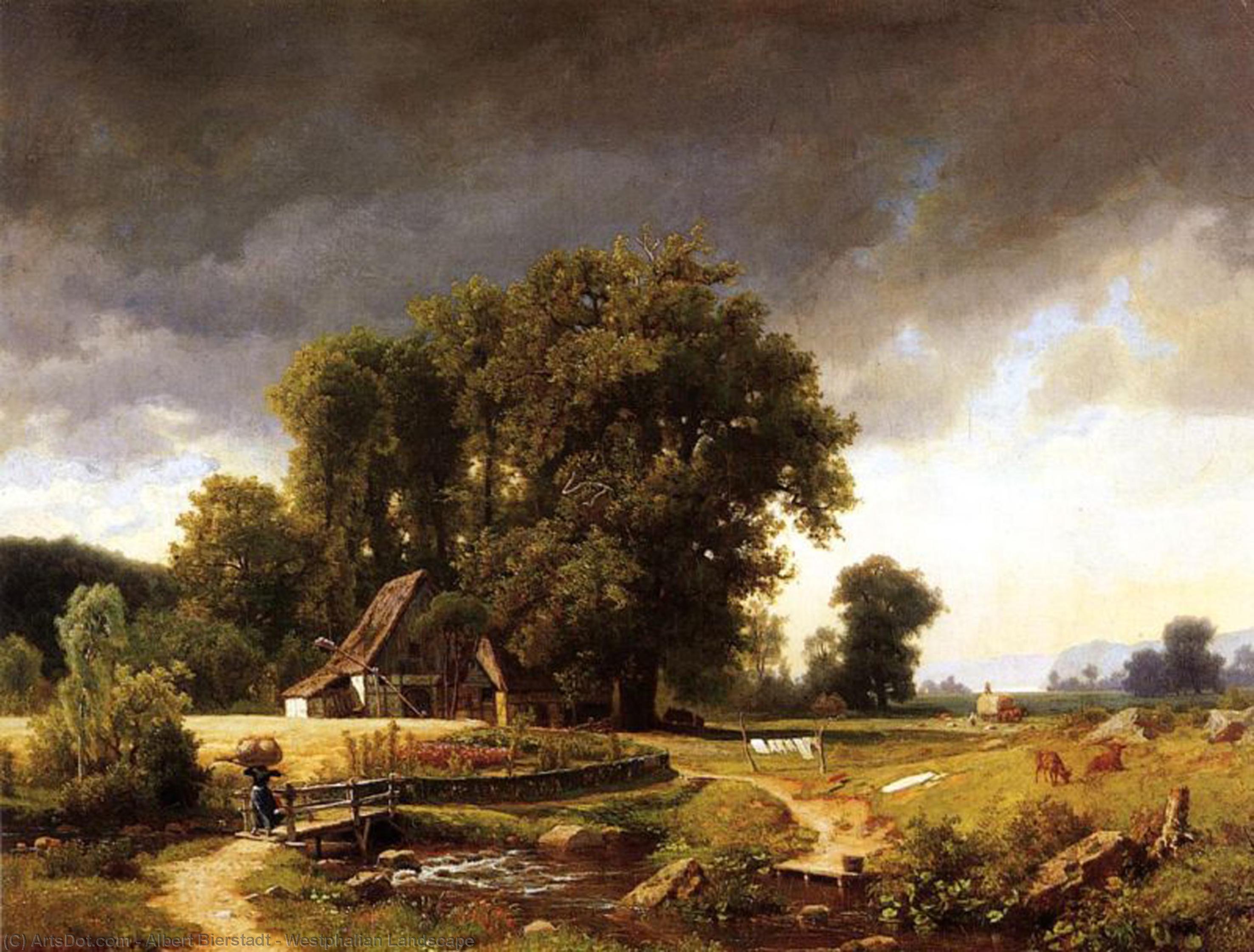 Wikioo.org - Bách khoa toàn thư về mỹ thuật - Vẽ tranh, Tác phẩm nghệ thuật Albert Bierstadt - Westphalian Landscape