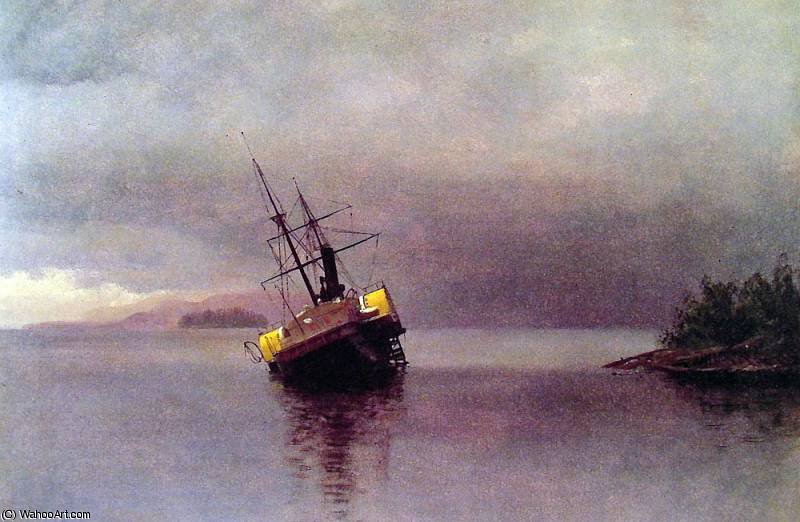 WikiOO.org - Encyclopedia of Fine Arts - Maľba, Artwork Albert Bierstadt - Wreck of the Ancon in Loring Bay