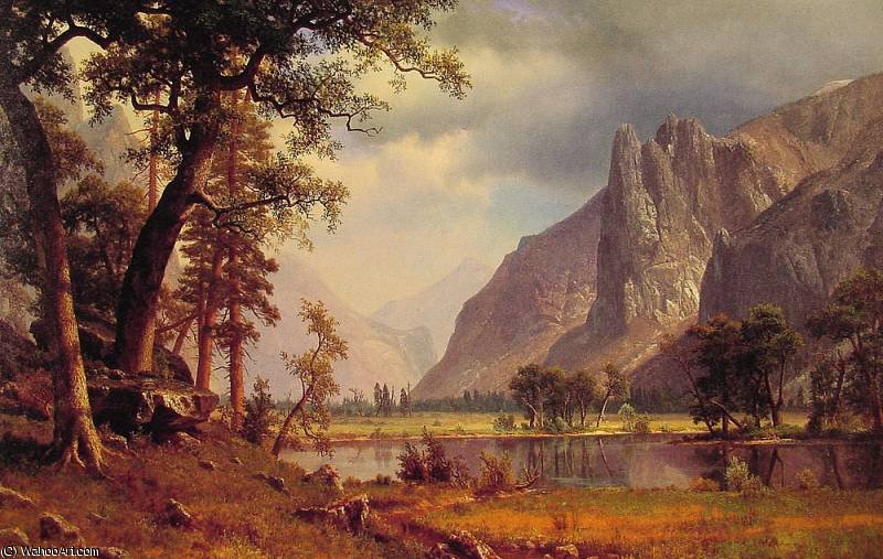 WikiOO.org – 美術百科全書 - 繪畫，作品 Albert Bierstadt - 优胜美地山谷