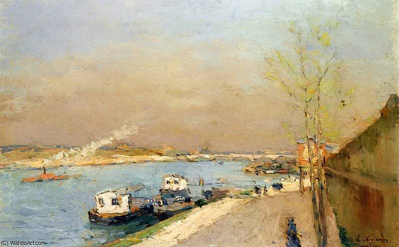 Wikioo.org - The Encyclopedia of Fine Arts - Painting, Artwork by Albert-Charles Lebourg (Albert-Marie Lebourg) - Quay on the Seine Spring Morning