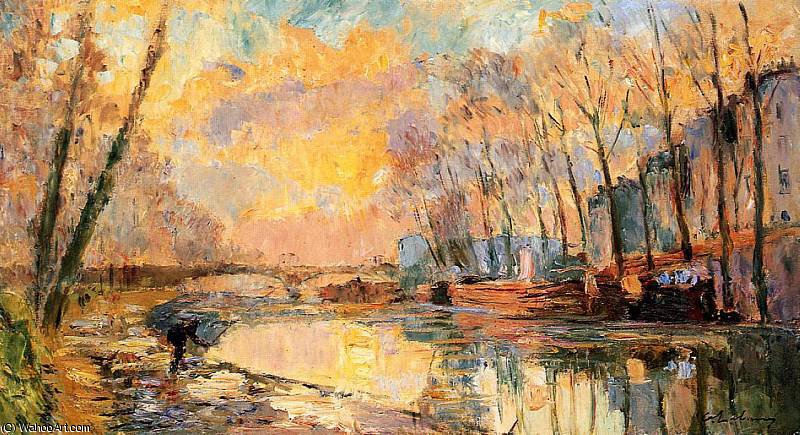 Wikioo.org - The Encyclopedia of Fine Arts - Painting, Artwork by Albert-Charles Lebourg (Albert-Marie Lebourg) - The Canal at Charenton