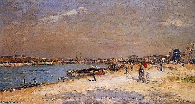 Wikioo.org - Bách khoa toàn thư về mỹ thuật - Vẽ tranh, Tác phẩm nghệ thuật Albert-Charles Lebourg (Albert-Marie Lebourg) - The Port of Bercy Unloading the Sand Barges