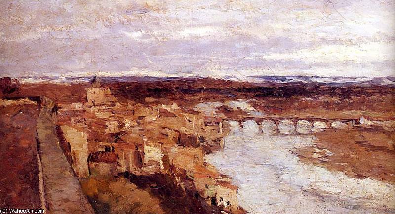 Wikioo.org - The Encyclopedia of Fine Arts - Painting, Artwork by Albert-Charles Lebourg (Albert-Marie Lebourg) - View of the Town of Pont du Chateau