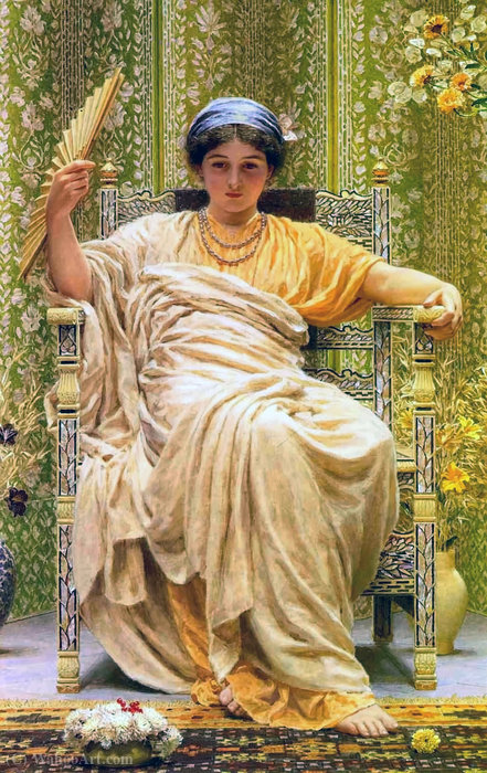 Wikioo.org - The Encyclopedia of Fine Arts - Painting, Artwork by Albert Joseph Moore - A revery