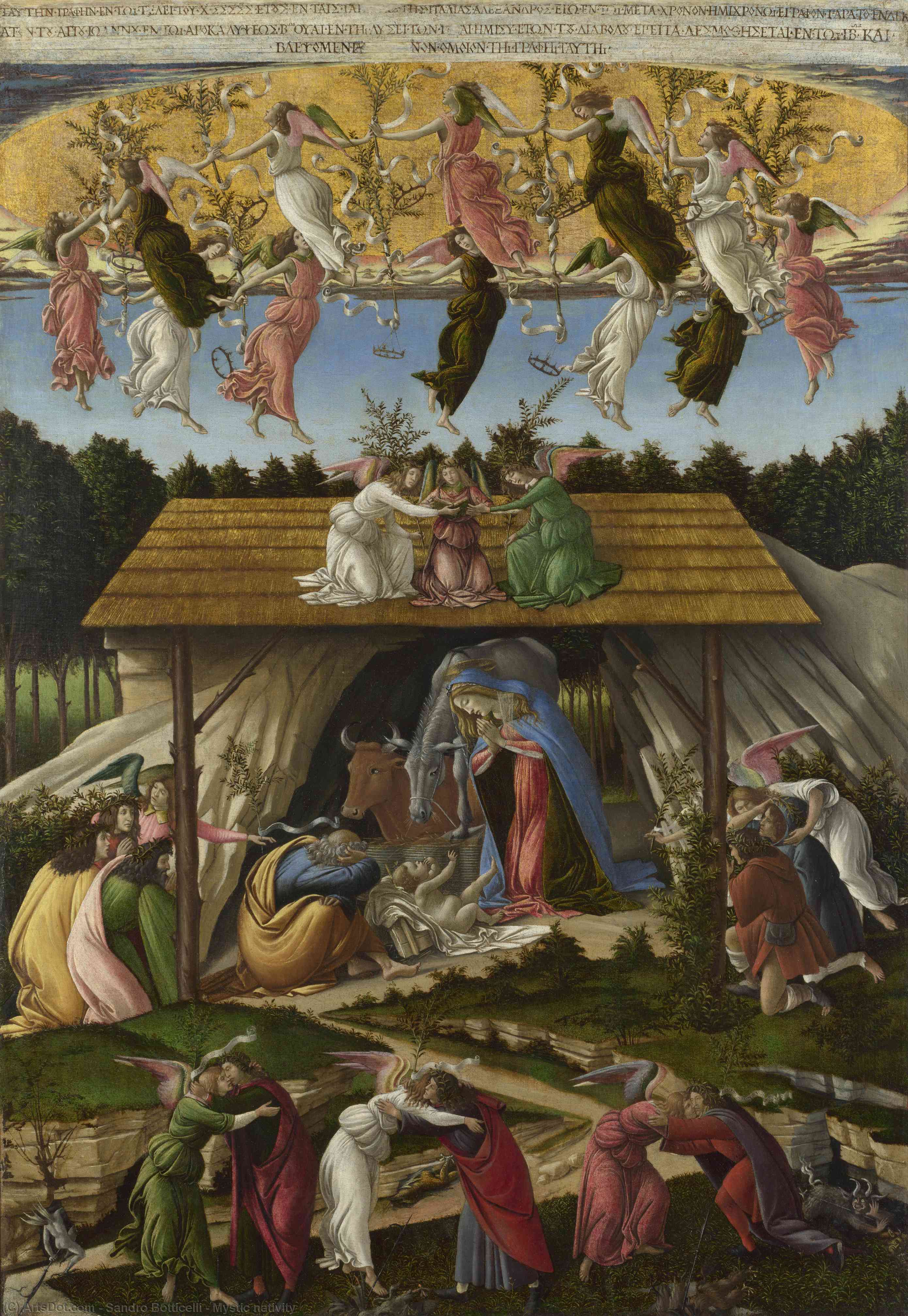 Wikioo.org - The Encyclopedia of Fine Arts - Painting, Artwork by Sandro Botticelli - Mystic nativity