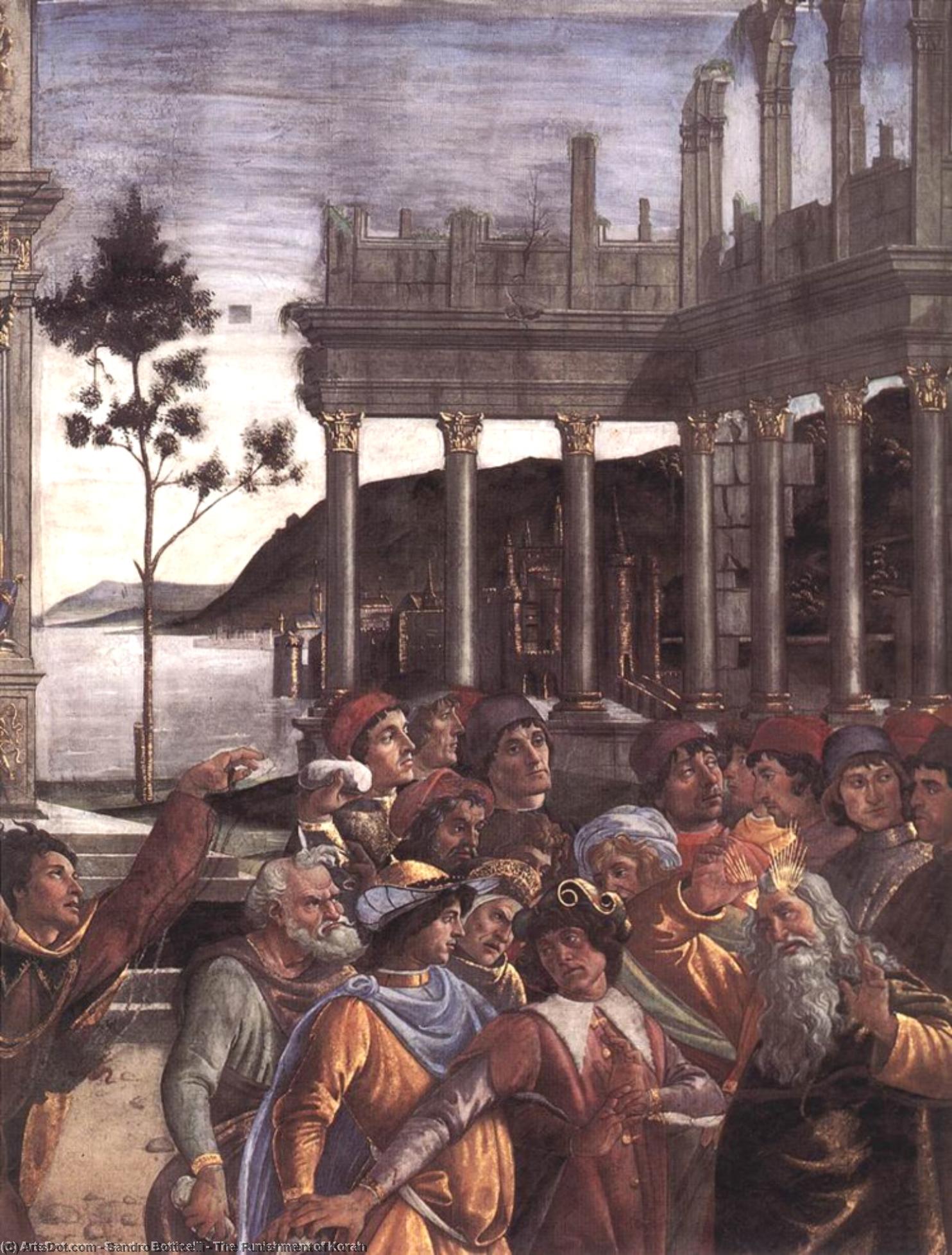 WikiOO.org - Encyclopedia of Fine Arts - Schilderen, Artwork Sandro Botticelli - The Punishment of Korah