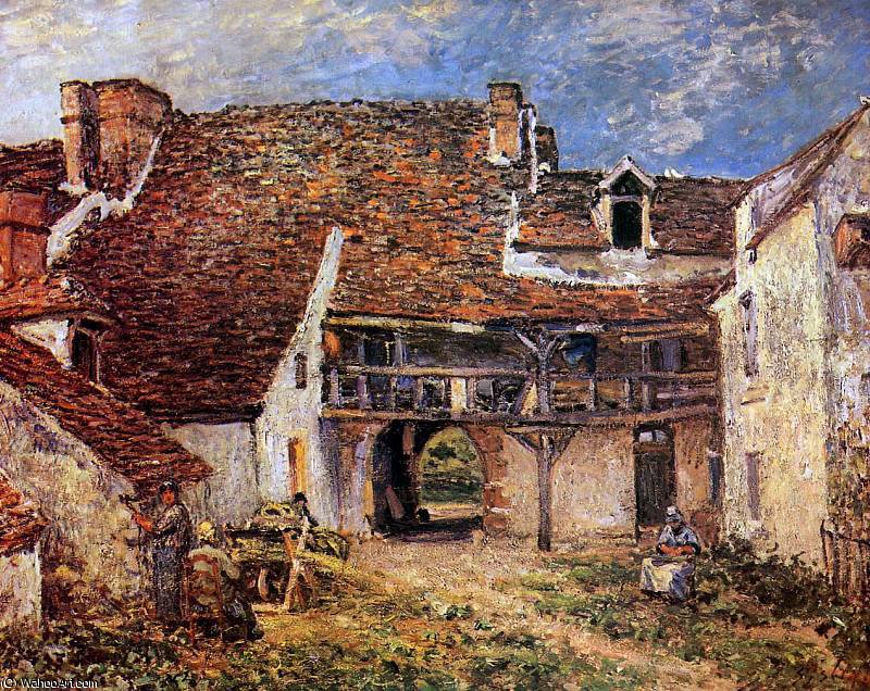 Wikioo.org - The Encyclopedia of Fine Arts - Painting, Artwork by Alfred Sisley - Inner court of smithy Sun