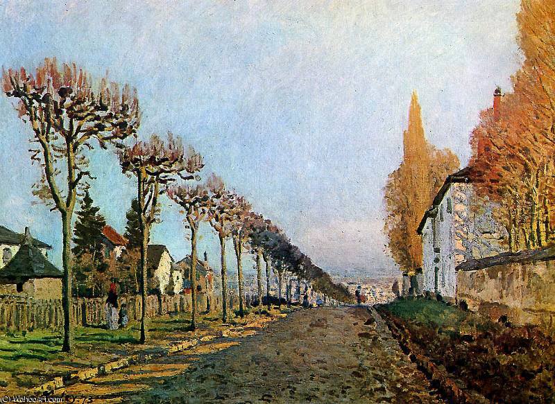WikiOO.org - Güzel Sanatlar Ansiklopedisi - Resim, Resimler Alfred Sisley - Rue de S_vres Louveciennes Sun