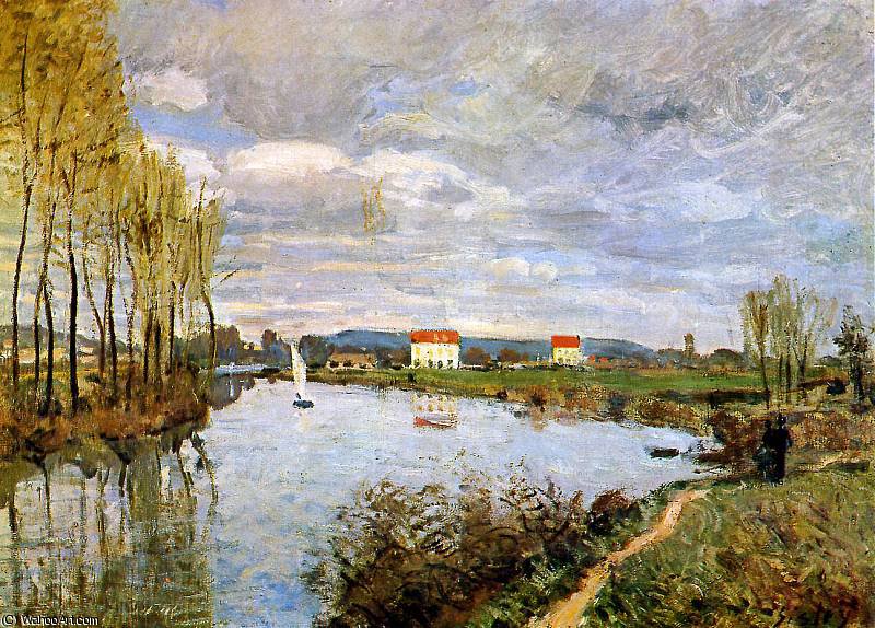 Wikioo.org - The Encyclopedia of Fine Arts - Painting, Artwork by Alfred Sisley - The Seine at Argenteuil Sun