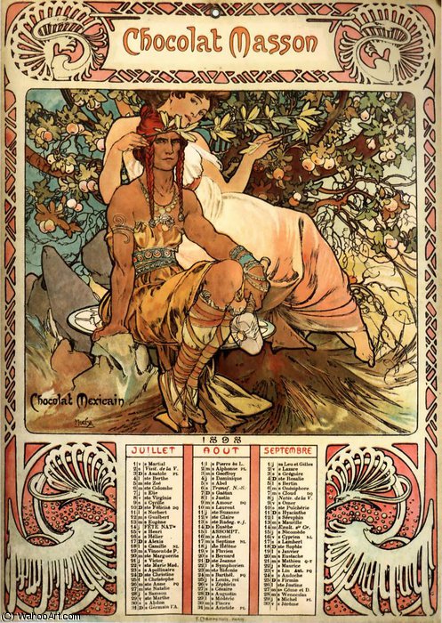 Wikioo.org - The Encyclopedia of Fine Arts - Painting, Artwork by Alfons Maria Mucha - chocolat masson