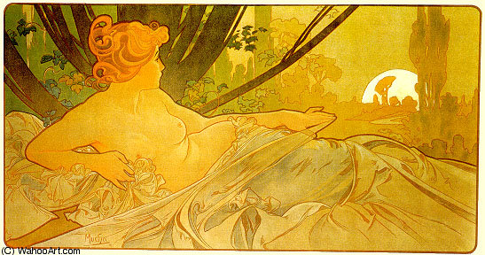 WikiOO.org - Encyclopedia of Fine Arts - Maľba, Artwork Alphonse Maria Mucha - dawn