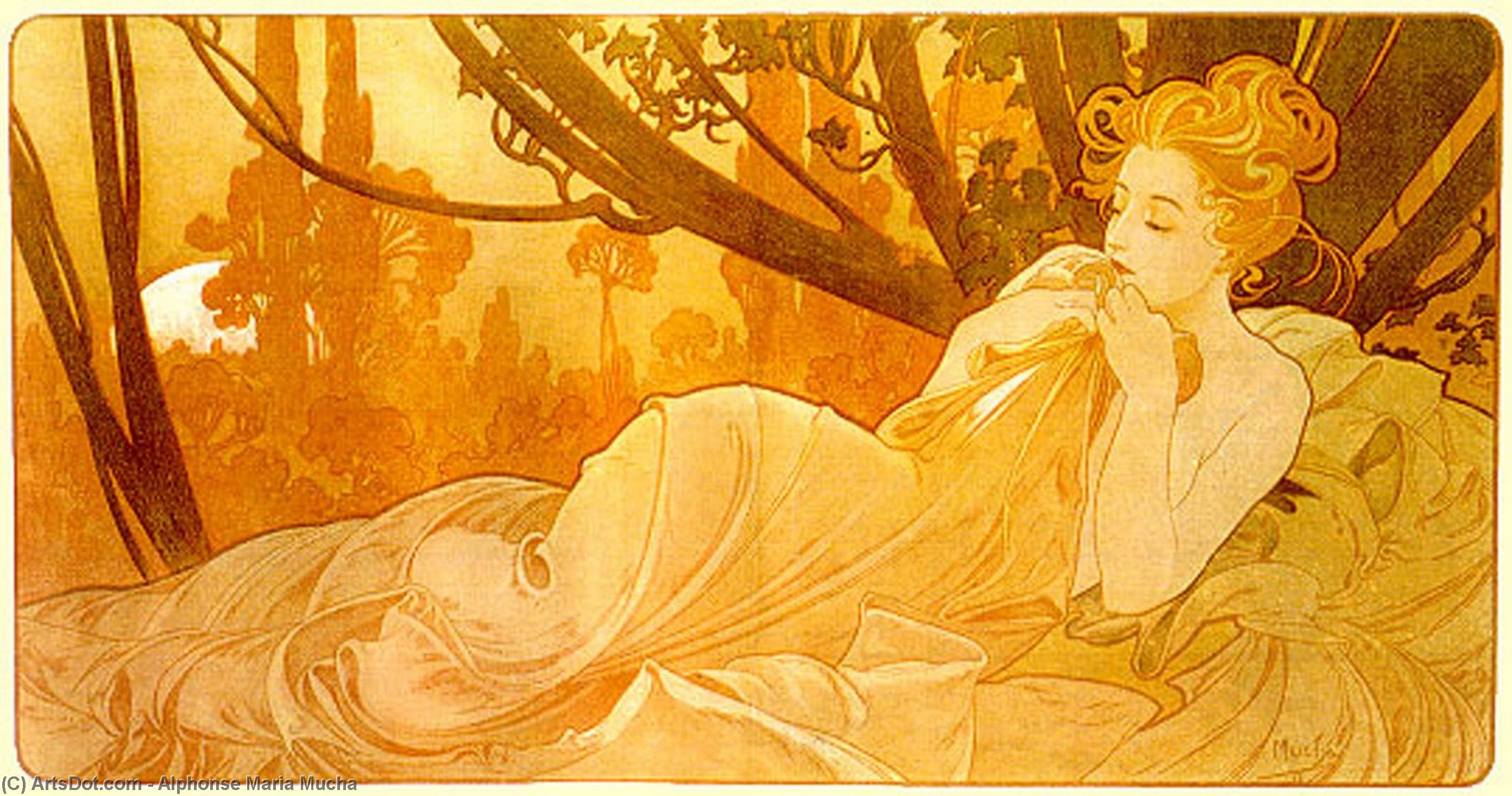 WikiOO.org - Encyclopedia of Fine Arts - Schilderen, Artwork Alphonse Maria Mucha - dusk