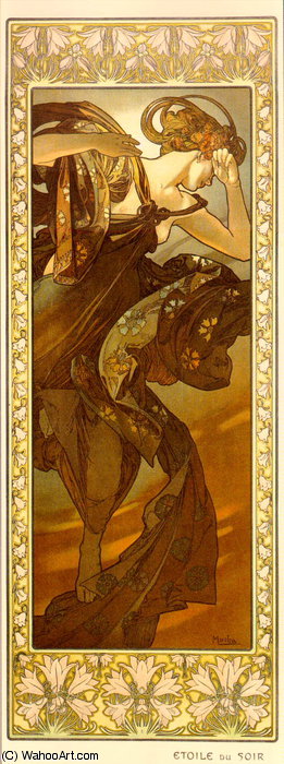 Wikioo.org - The Encyclopedia of Fine Arts - Painting, Artwork by Alphonse Maria Mucha - evestar