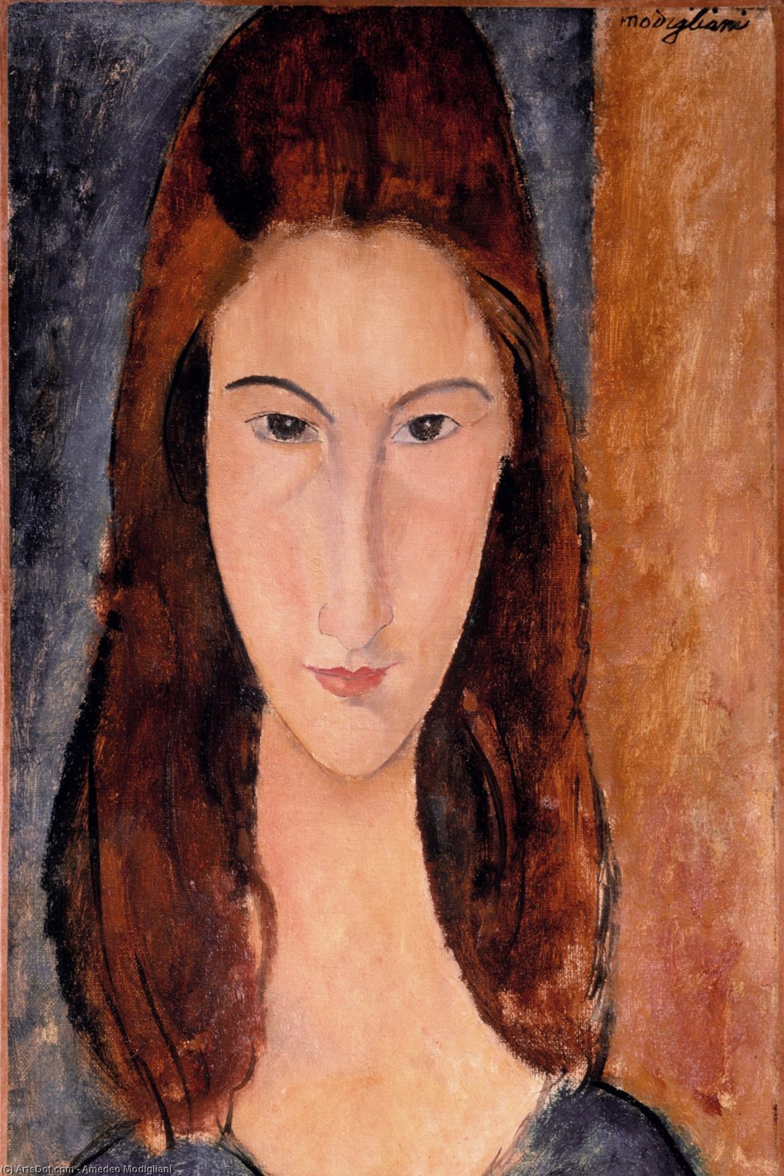 Wikioo.org - The Encyclopedia of Fine Arts - Painting, Artwork by Amedeo Modigliani - jeanne hebuterne