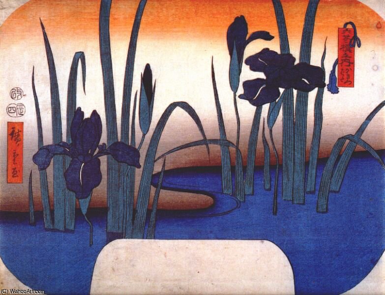 WikiOO.org – 美術百科全書 - 繪畫，作品 Ando Hiroshige - 鸢尾花