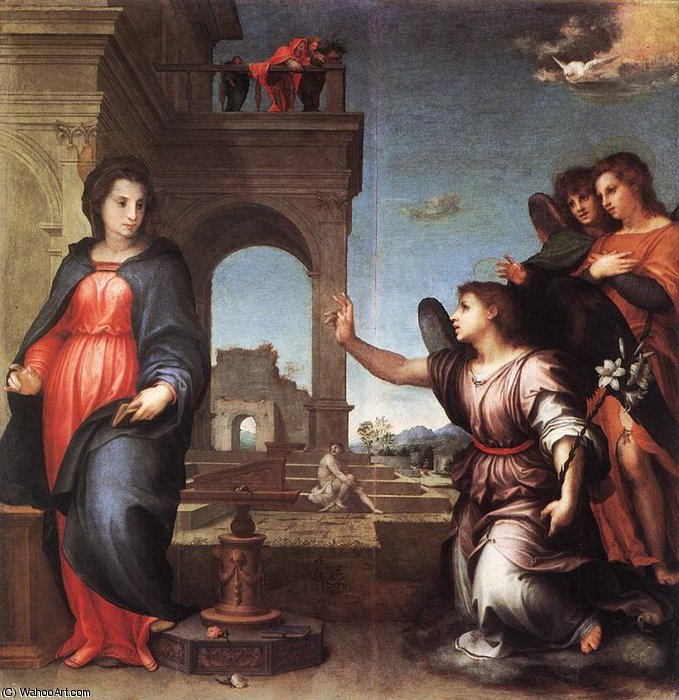 Wikioo.org - The Encyclopedia of Fine Arts - Painting, Artwork by Andrea Del Sarto - the annunciation