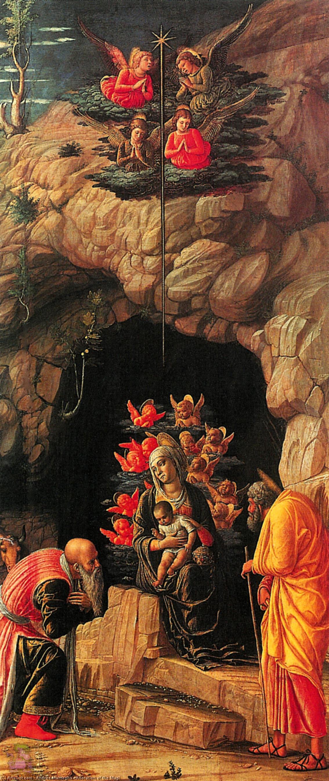 WikiOO.org - Энциклопедия изобразительного искусства - Живопись, Картины  Andrea Mantegna - Поклонение волхвов