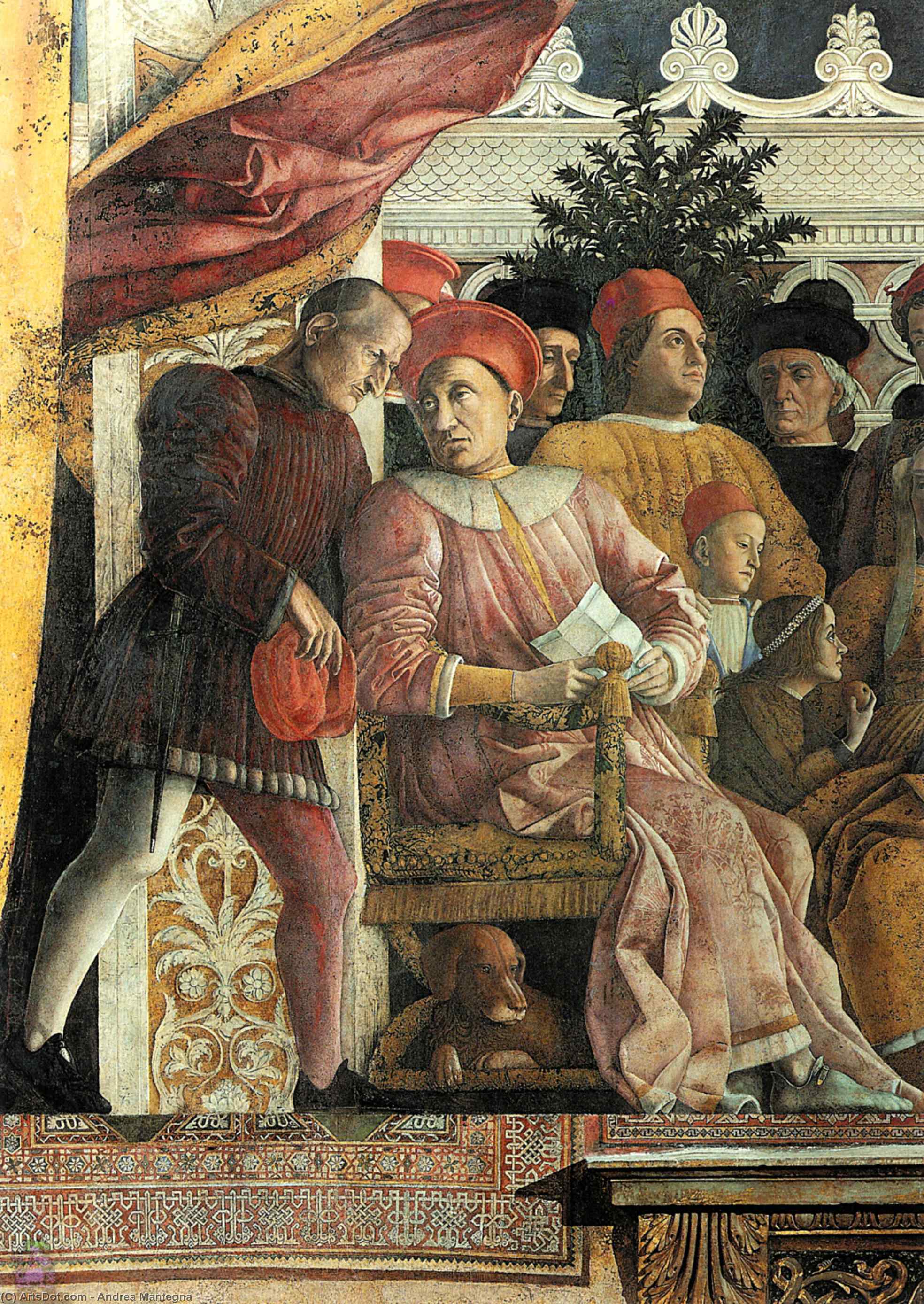 Wikioo.org - Bách khoa toàn thư về mỹ thuật - Vẽ tranh, Tác phẩm nghệ thuật Andrea Mantegna - Camera degli Sposi (detail 3) -