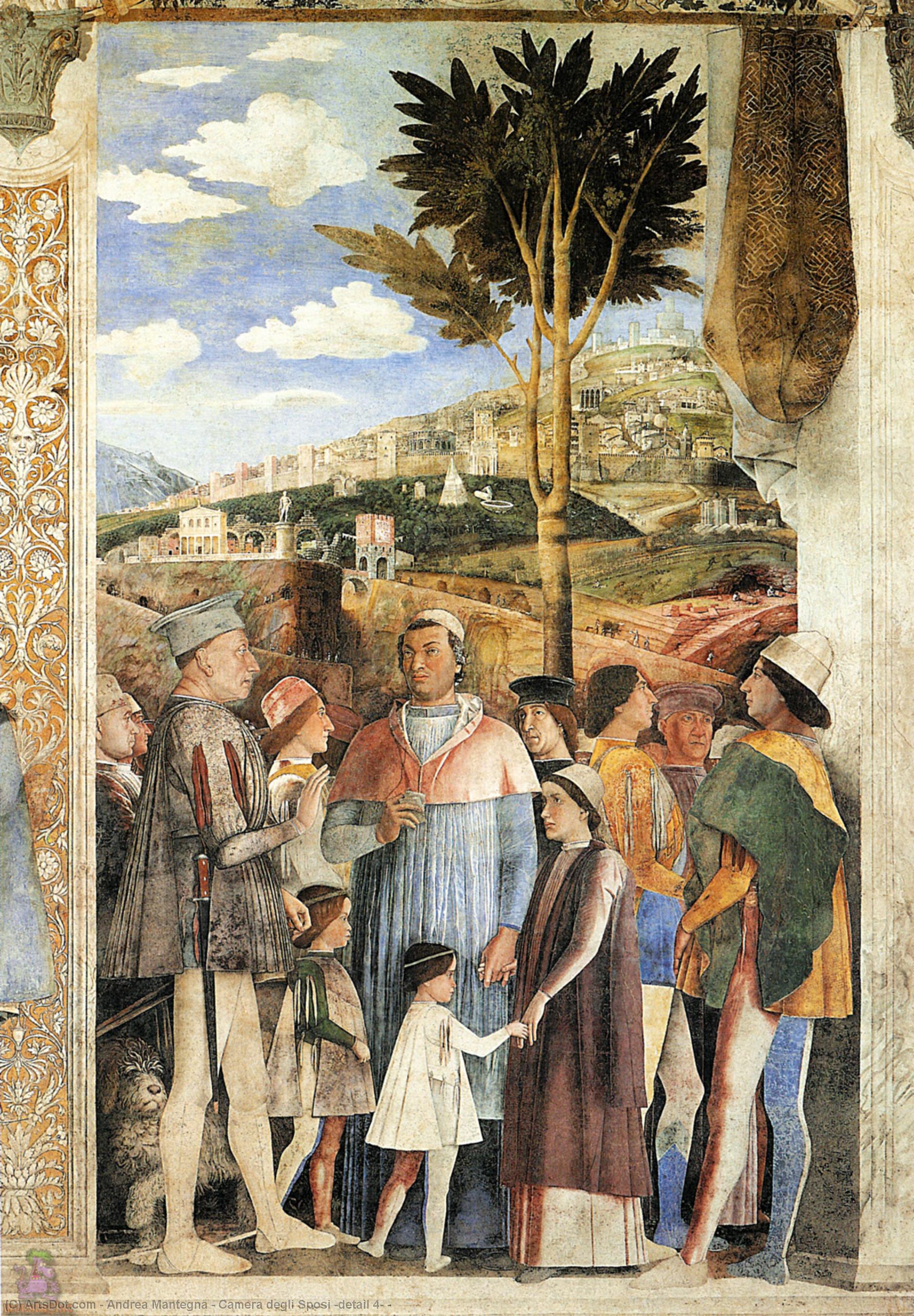 Wikioo.org - Bách khoa toàn thư về mỹ thuật - Vẽ tranh, Tác phẩm nghệ thuật Andrea Mantegna - Camera degli Sposi (detail 4) -