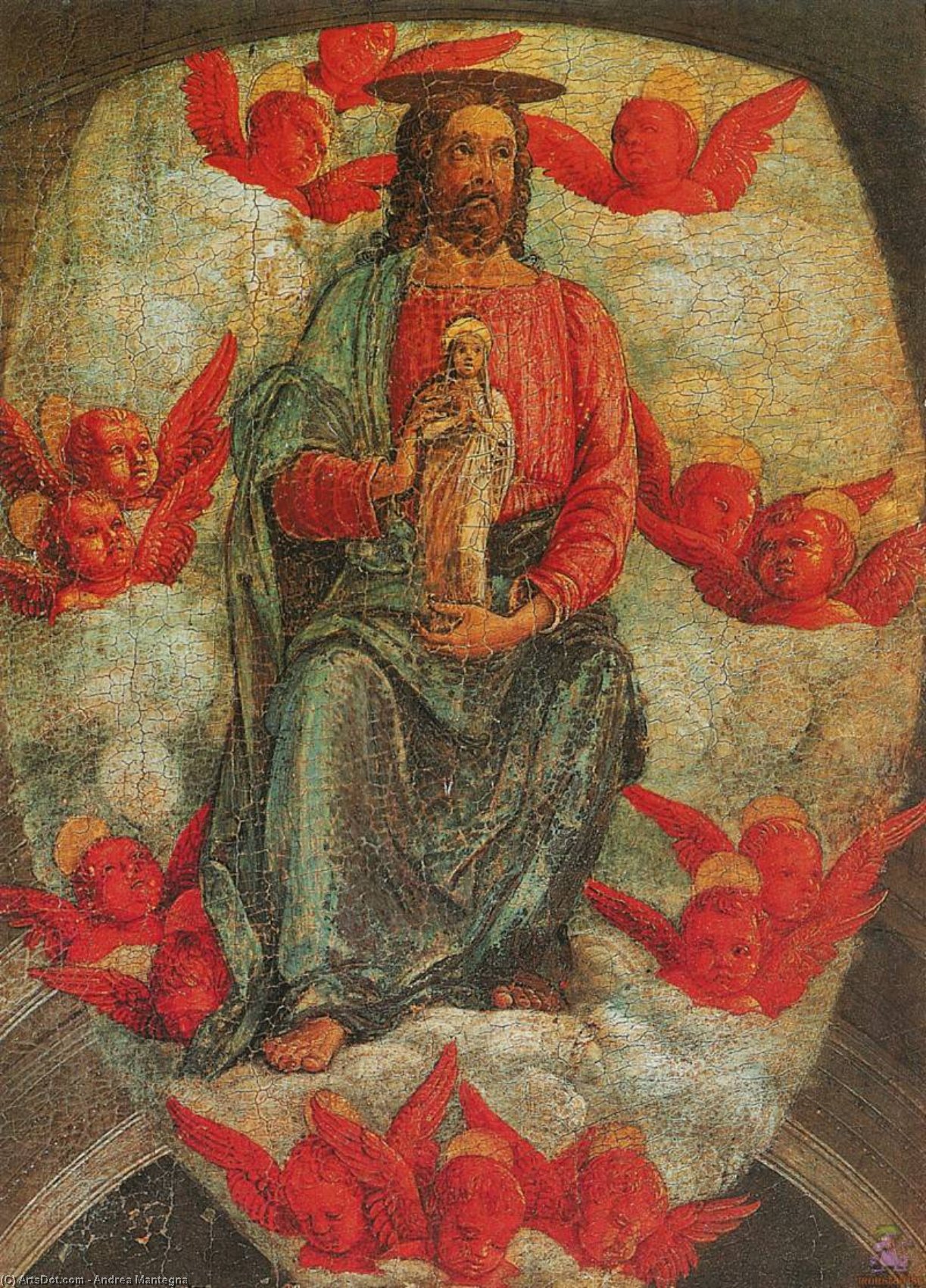 WikiOO.org - Encyclopedia of Fine Arts - Festés, Grafika Andrea Mantegna - Christ with the Virgins Soul