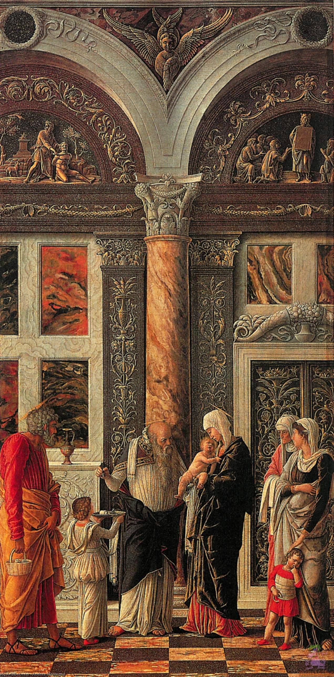 Wikoo.org - موسوعة الفنون الجميلة - اللوحة، العمل الفني Andrea Mantegna - The Circumcision of Christ