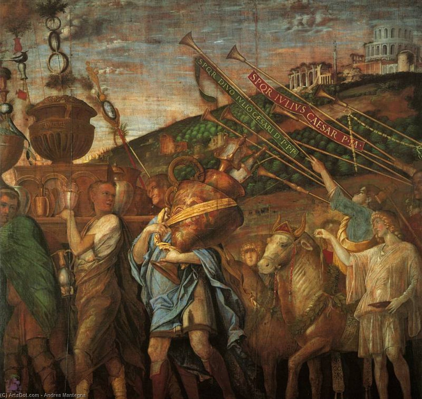 Wikioo.org - The Encyclopedia of Fine Arts - Painting, Artwork by Andrea Mantegna - Triumphs of Caeser (scene 4) -